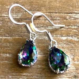 Bedazzling Earrings!  Mystic Topaz, set in .925 Sterling Silver